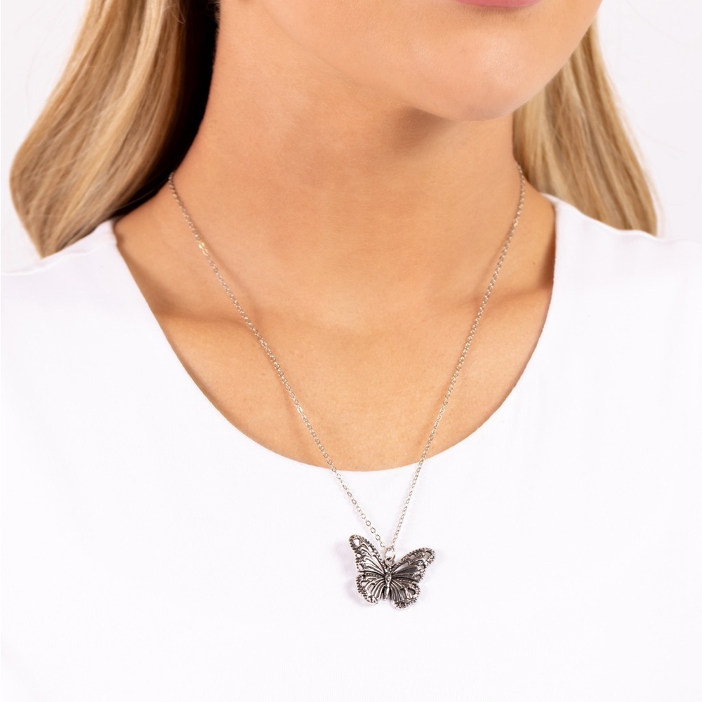 Silver Butterfly Necklace - Picture 2 of 2